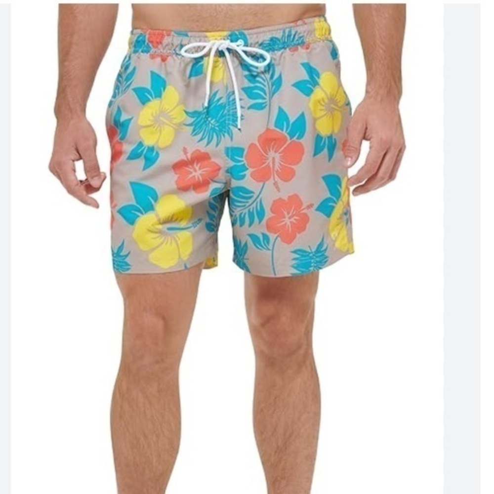 CALVIN KLEIN floral Hawaiian multicolor swim trunks size large